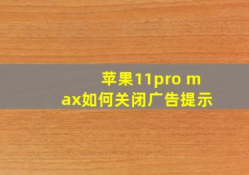 苹果11pro max如何关闭广告提示